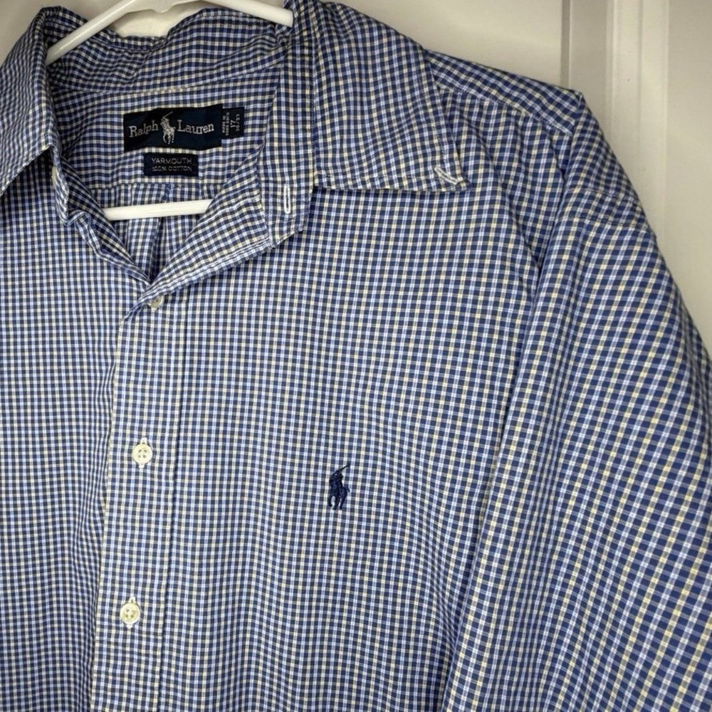 Polo Ralph Lauren Classic Fit Gingham Oxford Plaid Long Sleeve Dress Shirt